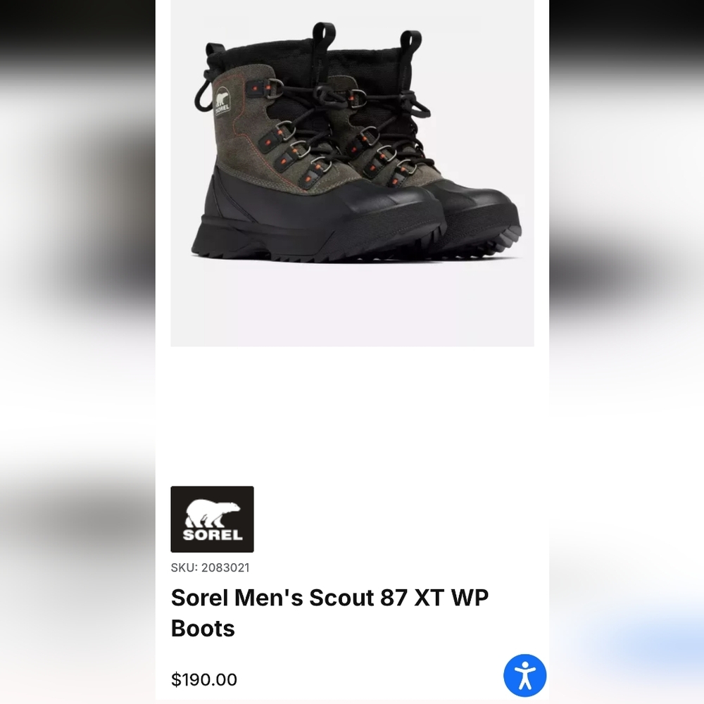 NEW SOREL MEN SCOUT BOOTS